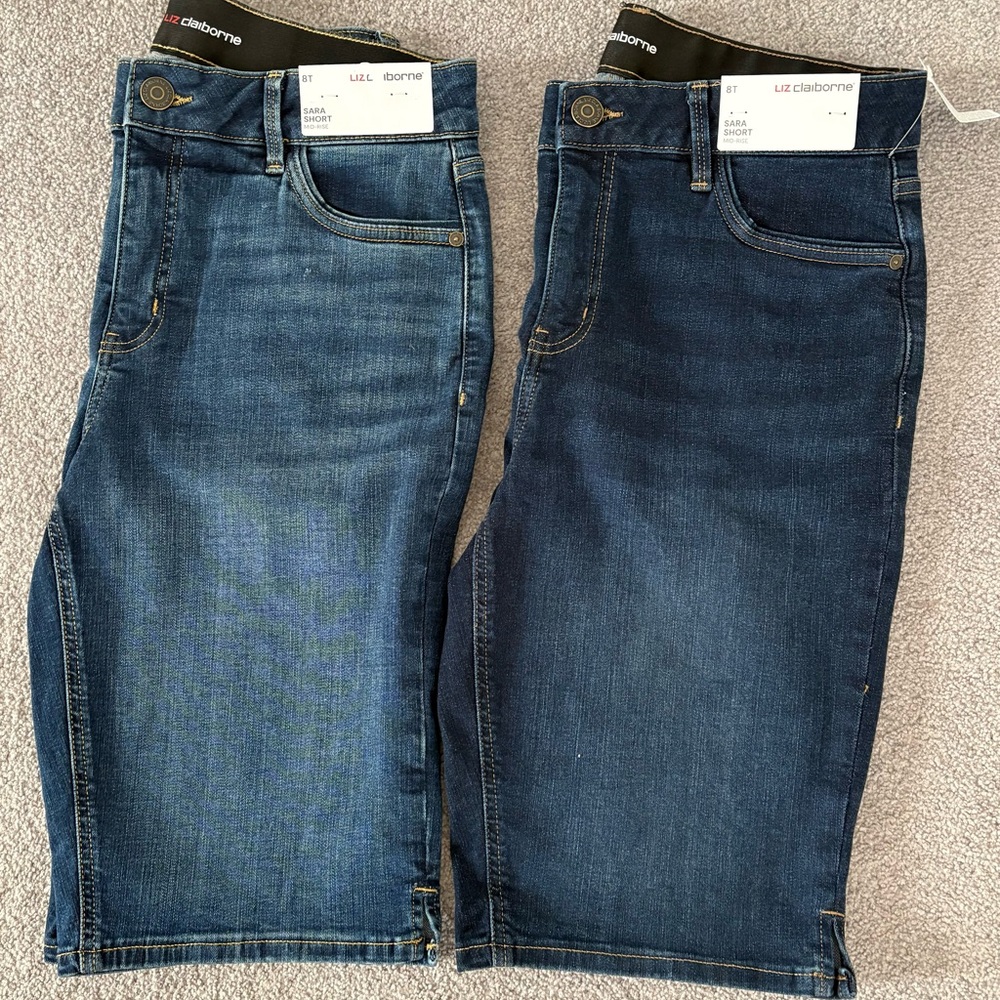 Liz Claiborne NWT 2/$38 denim Bermuda shorts